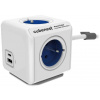Cubenest Powercube Extended USB PD 20W, A+C, 4× zásuvka, 1,5m, biela/modrá, detská poistka, uzemnenie, dok, 10A/250V