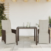3dílný zahradní bistro set s poduškami hnědý polyratan Hnědá 3276915