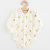 Dojčenské celorozopínacie body s dlhým rukávom z organickej bavlny New Baby Olivy Béžová 56 (0-3m)