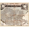 PETRUS SCHENK (1661-1711): Mapa Uhorsko. Kolorovaná medirytina. Amsterdam, 1717. Druh potlače: Exkluzívne prevedenie na plátne v drevených lištách 75x63 - Reprodukcia dekoračnej historickej mapy na st