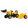 Rolly Toys Šľapací traktor JCB + čelný nakladač + vlečka