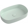 Sapho INFINITY OVAL keramické umývadlo na dosku, 55x36 cm, matná zelena Mint 10NF65055-2T