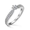 Florence Side Stones | Zásnubný prsteň so stredovým kameňom 0.180ct, biele zlato, s diamantmi