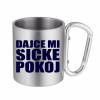 Slovenské Srdce Strieborný Hrnček s Karabínou Dajce Mi Šicke Pokoj