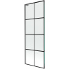 Mexen Next L, 1-krídlová vaňová zástena 70 x 150 cm, 6mm číre sklo-čierny vzor, grafitový profil, 895-070-000-03-77-66