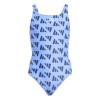 adidas Logo Graphic V-Back Swimsuit Juniors Blue 13 Years