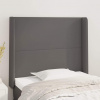 vidaXL Čelo postele so záhybmi sivé 103x16x118/128 cm umelá koža