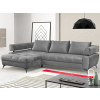Rohová sedacia súprava Paris, stredne šedá látka, ľavý roh