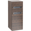 VILLEROY & BOCH Subway 2.0 závesná bočná skrinka nízka, 1 dvierka + 2 šuplíky, pánty vpravo, 356 x 370 x 857 mm, Arizona Oak, A7131SVH