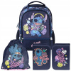 Lilo and Stitch Paso viackomorový školský batoh Odtiene fialovej, Odtiene modrej, Viacfarebná 19 l + 2 ďalšie produkty (PASO SET ŠKOLSKÝ BATOŽNÍK PUZDRO NA OBUV BEZ VYBAVENIA STECH TAŠKA NA OBUV)