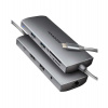 AXAGON HMC-8HLSA, USB 5Gbps hub, 3x USB-A, HDMI 4k/60Hz, RJ-45 GLAN, SD/microSD, audio, PD 100W, kábel USB-C 20cm (HMC-8HLSA)