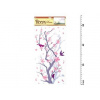 Samolepící dekorace 638 69x32cm šedorůžová větev