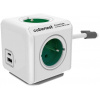 Cubenest Powercube Extended USB PD 20W, A+C, 4× zásuvka, 1,5m, biela/zelená, detská poistka, uzemnenie, dok, 10A/250V