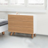 Komoda MAMMA 3 zásuvky, kombinace - 90 cm, dýha kombinace bílá / přírodní dub