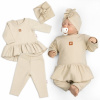Baby Nellys | Luxusní bavlněná sada, 3D, NATURE - béžová - 62 (2-3m)
