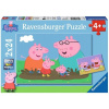 RAVENSBURGER Puzzle Prasiatko Pepina: Šťastný rodinný život 2x24 dielikov