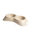 DUVO+ Miska Nuvola dvojitá plastová 2 x 500 ml 20 x 35 x 6 cm, béžové