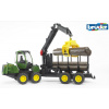 Bruder 2133 Sklápací traktor so 4 polenami