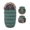 PETITE&MARS Set zimný fusak Comfy 4v1 + rukavice na kočík Furry Veritable Khaki