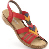 Comfortable sandals with elastic bands Rieker W RKR690 red (194937) RED 40