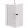 CERANO - Sprchová zástena Walk-in Onyx Top Round Ľ/P - 8 mm - guľatá vzpera - čierna matná, ryhované sklo - 130x200 cm