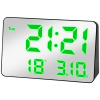 E-CLOCK DCX-670 LED budík, digitálne hodiny so zeleným podsvietením, čierna