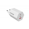 Canyon Hexagon 65, vysokorýchlostná univerzálna nabíjačka do steny, 2x USB-C 65W PD, 1x USB-A 18W, biela CND-CHAHEX65W