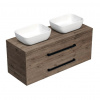 Swiss aqua technologies Koupelnová skříňka s černou úchytkou a krycí deskou SAT Cube Way 120x47,5x46 cm dub Wellington mat CUBE46C1203DW45