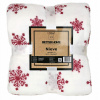 Prikrývka na posteľ - Domarexová prikrývka mikrofibry 200 x 150 cm biela, odtiene červenej (Blade Bedspread 150x200 Vianočné biele snehové vločky)