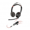 BAZAR - Poly Blackwire 5220 náhlavní souprava, 3.5 mm jack + USB-C/A adaptér, stereo - Rozbaleno (Komplet)