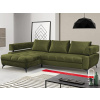 Rohová sedacia súprava Paris, machová zelená látka, ľavý roh