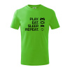 Play Eat Sleep Repeat game - Tričko detské bavlnené - 158 cm/12 rokov ( Apple Green )