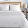Prehozynapostel Elegantná velvetová prikrývka na posteľ s geometrickým prešívaním - biela EURCHON-RIA6-B_200X220 200 x 220 cm