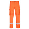 PORTWEST BIZFLAME PLUS FR401 / Nehorľavé reflexné stretchové nohavice, antistatické - oranžová L