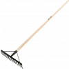 NEJLEPŠÍ ZAHRADNÍ HRÁBĚ 14 Z. VYZTUŽENÁ ROVNÁ DŘEVĚNÁ RUKOJEŤ L-150 X3 (1/5) BEST GARDEN