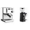 Rancilio Silvia BC, white + Rocket Espresso FAUSTO 2.1, black