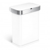 Simplehuman bezdotykový odpadkový koš SENSOR 58 L hlasové ovládání bílá ocel ST2049
