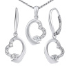 Oblíbený stříbrný set Srdce se zirkony - JJJS0154
