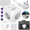 Qoltec Napájacia kocka predlžovací kábel 6v1 3x AC 2x USB 1x USB-C PD 20W 2m