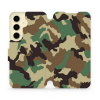 Flipové pouzdro Mobiwear - Samsung Galaxy S24 - V111P Maskáče (Knížkové flip pouzdro, obal, kryt na mobil Samsung Galaxy S24 - V111P Maskáče, materiál Umělá kůže + TPU - ochrana 360°, stojánek, siliko