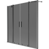Mexen Velar Duo vaňová zástena 2-krídlová posuvná 140 x 150 cm, grafit, brúsená gun gray - 896-140-000-42-66