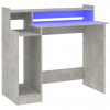 vidaXL Stôl s LED diódami betón sivý 97x45x90 cm odvodený drevený výrobok