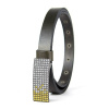 Dámsky kožený opasok SWAROVSKI YELLOW, šírka 2cm, Vyrobené na Slovensku - Olivový