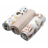 Baby Nellys Mušelínové Lux Eukalyptus 70 x 80 béžová/biela 3 ks