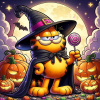 CUKROVÁ TLAČ jedlý obrázok na tortu Cukrová hmota Garfield Halloween 4 + MENO
