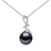 Stříbrný náhrdelník Lena s černou perlou a Brilliance Zirconia GRP18454PB