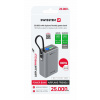 SWISSTEN POWER BANK TRAVEL 25000 mAh (96,25Wh) 100W S INTEGROVANÝM KÁBLOM USB-C ŠEDÁ