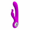Silikónový vodotesný vibrátor Hot Rabbit Pretty Love fialový 19 cm