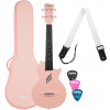 Cascha Carbon Fibre Set Koncertné ukulele Ružová