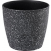 Kvetináč Strend Pro Stone, 23x20,5 cm, čierny, efekt kameňa